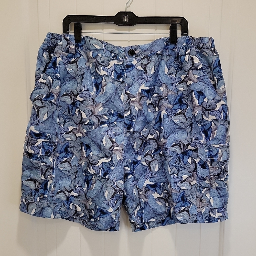 Reel Legends Blue White Board Shorts Swim Size 2XL